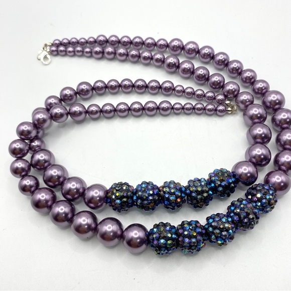 Lavender & Blue Acrylic Beads Necklace - Picture 5 of 7